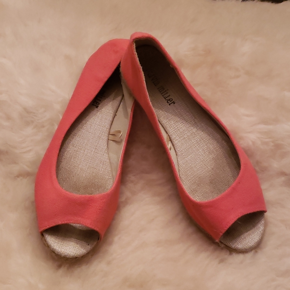 Oliva Miller Pink Open Toed Slip Ons Flats Size 8